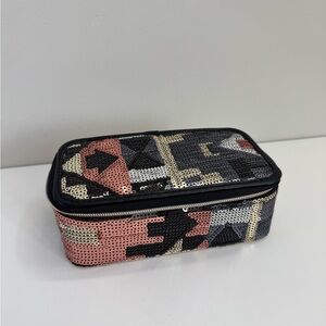 Tarte Sequin Geometric Zippered Travel Cosmetic Case